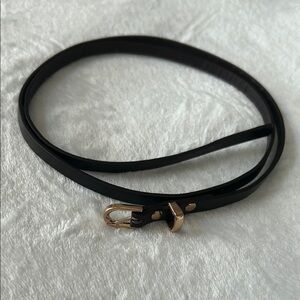 Elegant Deep Brown Belt with Gold Buckle